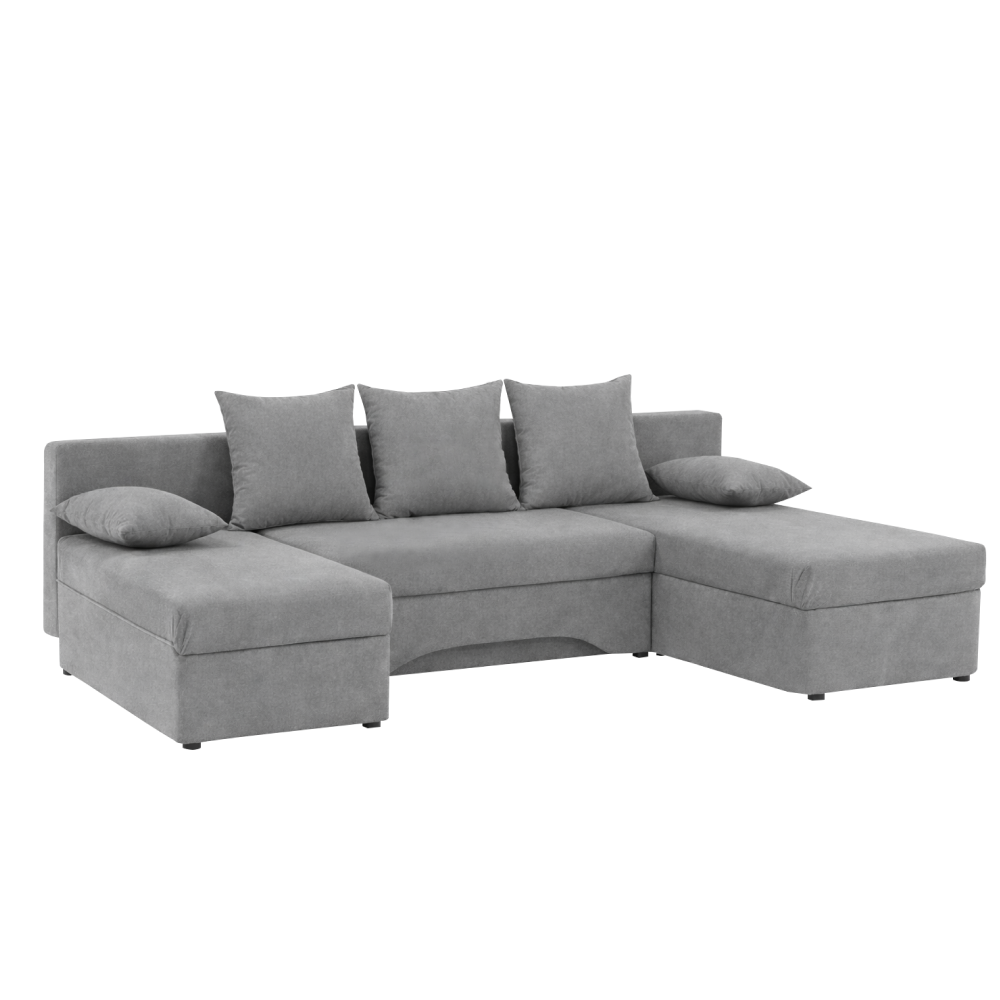 Univerzálna sedacia súprava, sivá, POLARIS U ROH